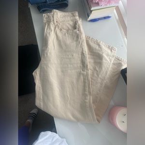 BDG Urban Outfitters Cream/Tan High and Wide Jeans